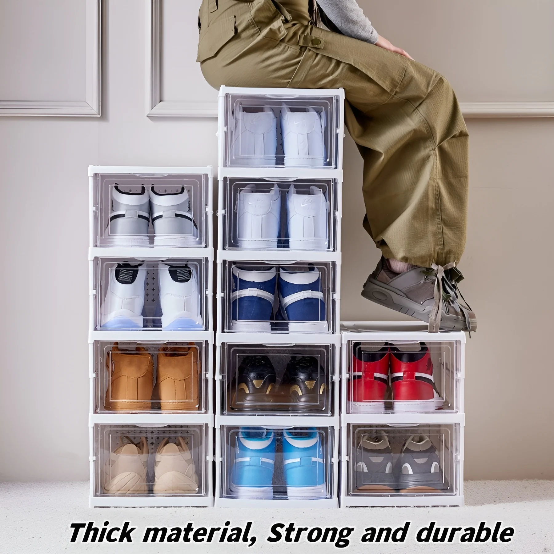 Sneaker Care Shoe Box - 6 Layers Shoes Box Foldable Transparent