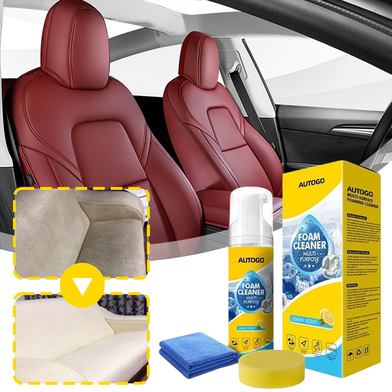 Sneaker Care Spray - Multipurpose Foam Cleaner For Car Interior