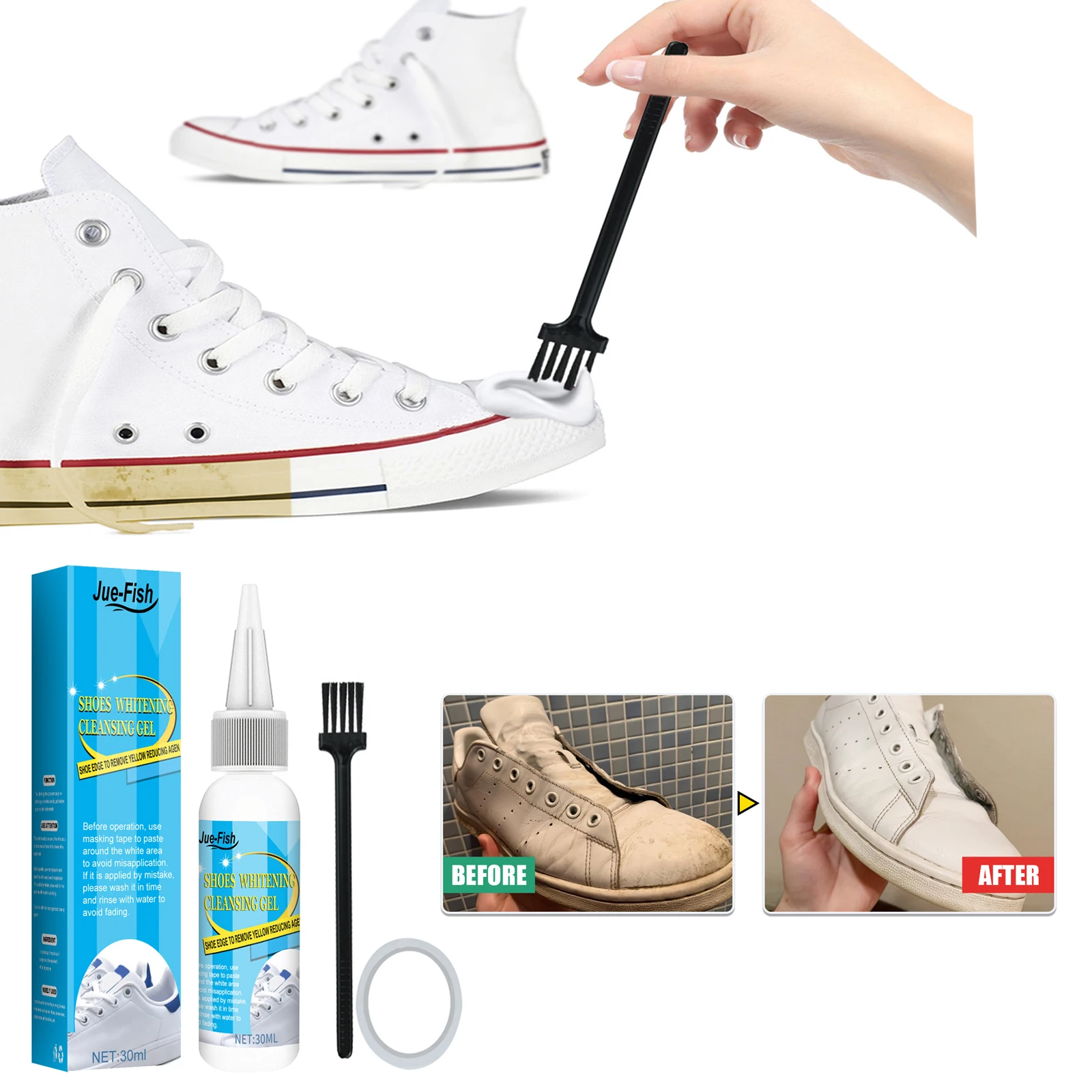 White Shoes Cleaning Gel Stain - Sneaker Cleaning Kit ulasan dan harga